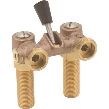 Proplus 0.5 in. Bronze Double Throw Washing Machine Valve, 1/2 in. MPT Inlet 262001